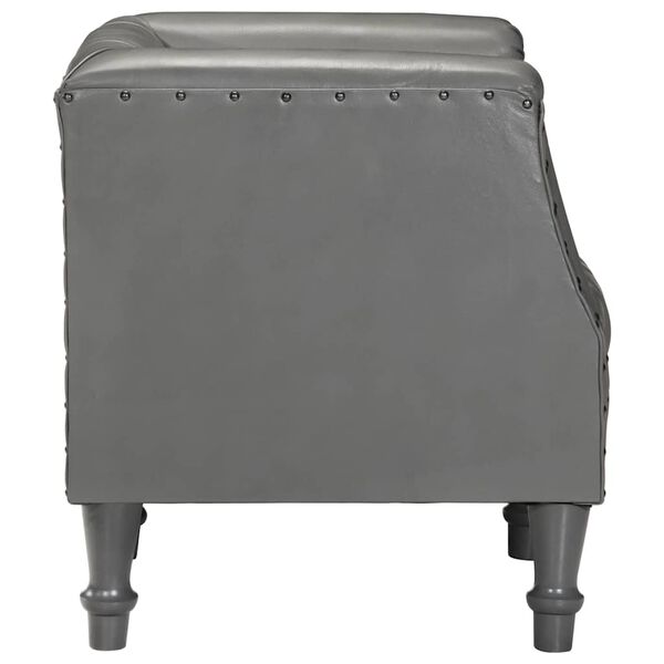 vidaXL Tub Chair Grey Real Goat Leather