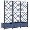 vidaXL Garden Planter with Trellis Blue Grey 120x40x121.5 cm PP