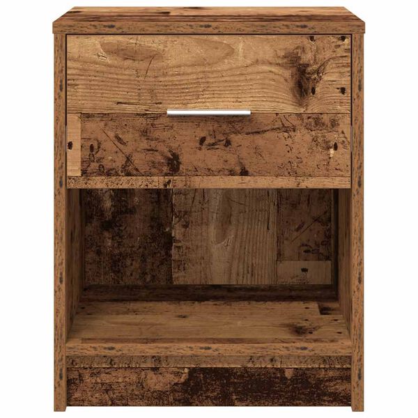 vidaXL Bedside Cabinet with Drawer Old Wood 40x34x50 cm