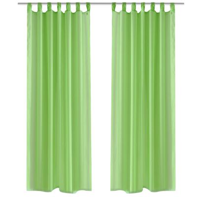 Apple Green Sheer Curtain 140 x 175 cm 2 pcs