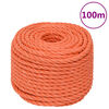 vidaXL Work Rope Orange 24 mm 100 m Polypropylene