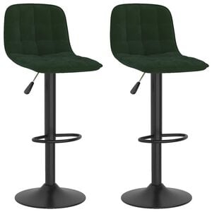 vidaXL Bar Stools 2 pcs Dark Green Velvet