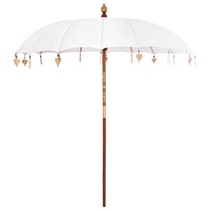 vidaXL Balinese Parasol Cream 215 x 215 x 260 cm Cotton and solid wood