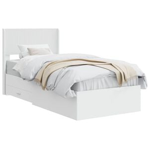 vidaXL Bed Frame with Storage and Headboard White 90 x 190 cm