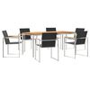 vidaXL Garden Dining Set 7 pcs Solid Teak Wood and Stainless Steel