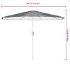 vidaXL Garden Parasol with Steel Pole Brown 388x388x248 cm