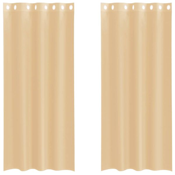 vidaXL Voile Curtains with Grommets 2 pcs Sand