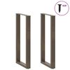 vidaXL Bar Table Legs U-Shaped 2 pcs Natural Steel 40x(100-101) cm Steel
