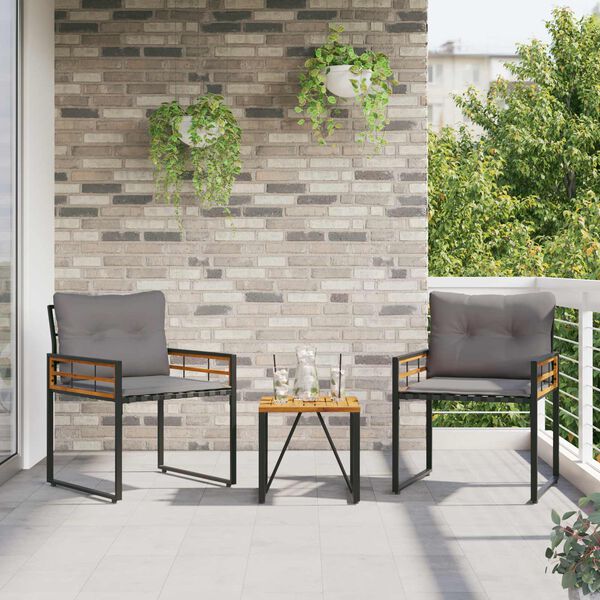 vidaXL Outdoor Furniture Set with Cushion 3 pcs Light Grey