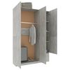 vidaXL 3-Door Wardrobe Concrete Grey 120x50x180 cm Engineered Wood