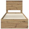 vidaXL Bed Frame with Drawer Artisan Oak 90 x 190 cm Engineered Wood