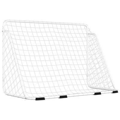 vidaXL Football Goal with Net White 180x90x120 cm Steel