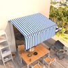 vidaXL Manual Retractable Awning with Blind 3.5x2.5m Blue&White
