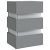 vidaXL LED Bedside Cabinet Grey 45x35x67 cm Engineered Wood