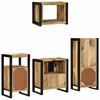 vidaXL Bathroom Furniture Set 4 pcs Brown and Black Solid Mango Wood