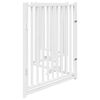 vidaXL Dog Gate with Door Foldable 4 Panels White 320 cm Solid Wood Fir