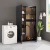 vidaXL Storage Cabinet High Gloss Black 80x35.5x180 cm Engineered Wood