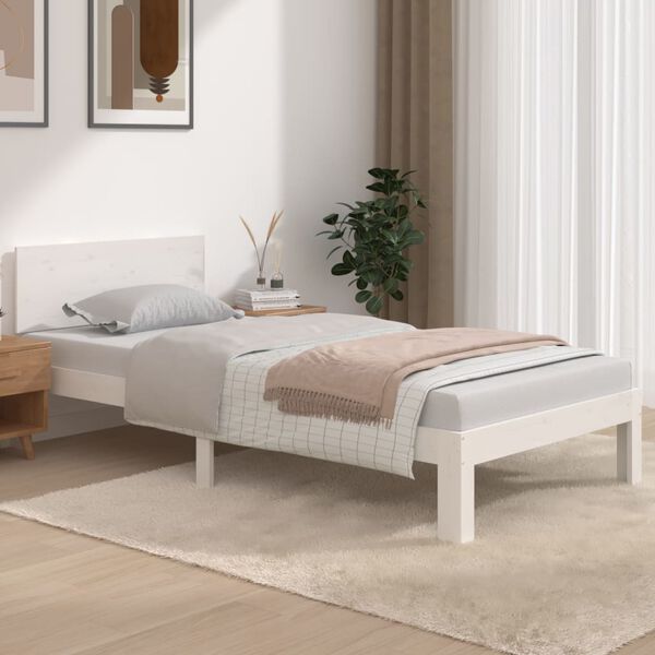 vidaXL Bed Frame without Mattress White 90x190cm Single