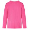 Kids' T-shirt with Long Sleeves Rib-knit Bright Pink 92