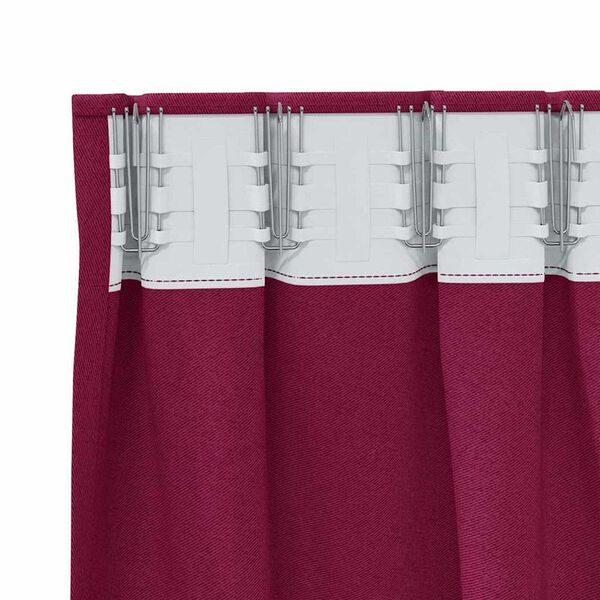 vidaXL Blackout Curtains with Rings 2 pcs Wine Red 225 x 140 cm
