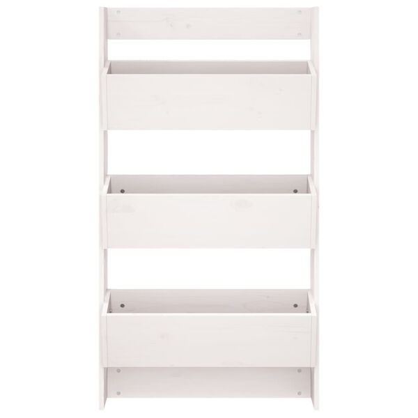 vidaXL Wall Planter 3-Tier 60x18.5x110 cm White Solid Wood Pine