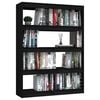 vidaXL Book Cabinet/Room Divider Black 100x30x135.5 cm Solid Pinewood
