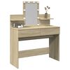 vidaXL Dressing Table with LED Sonoma Oak 100x40x130 cm
