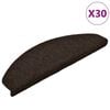 vidaXL Stair Mats Self-adhesive 30 pcs 65x21x4 cm Dark Brown Half Round Large