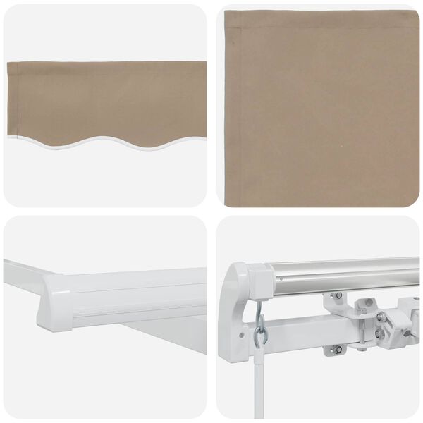 vidaXL Awning Retractable Manual Beige 300 x 250 x 165 cm Polyester