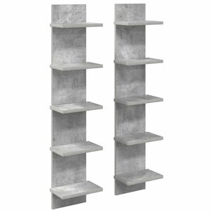 vidaXL Wall Shelf 2 pcs Concrete Grey 22 x 15 x 100 cm Engineered Wood