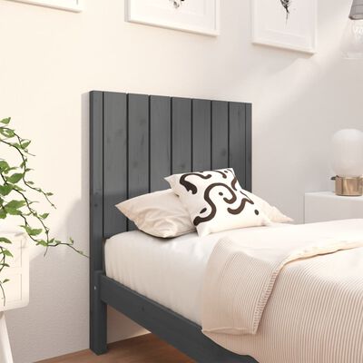 vidaXL Bed Headboard Grey 80.5x4x100 cm Solid Wood Pine