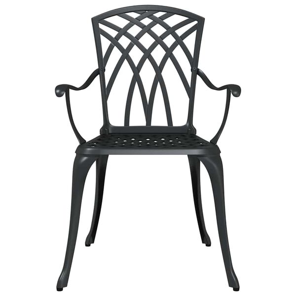 vidaXL Garden Chair 2 pcs Black 55 x 56.5 x 91cm Aluminium