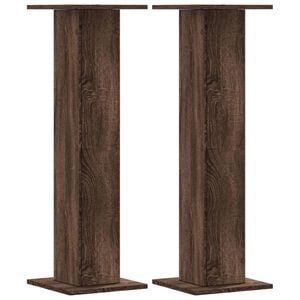 vidaXL Speaker Stands 2 pcs Brown Oak 30x30x95 cm Engineered Wood