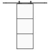 vidaXL Sliding Door with Hardware Set Black 76x205 cm ESG Glass