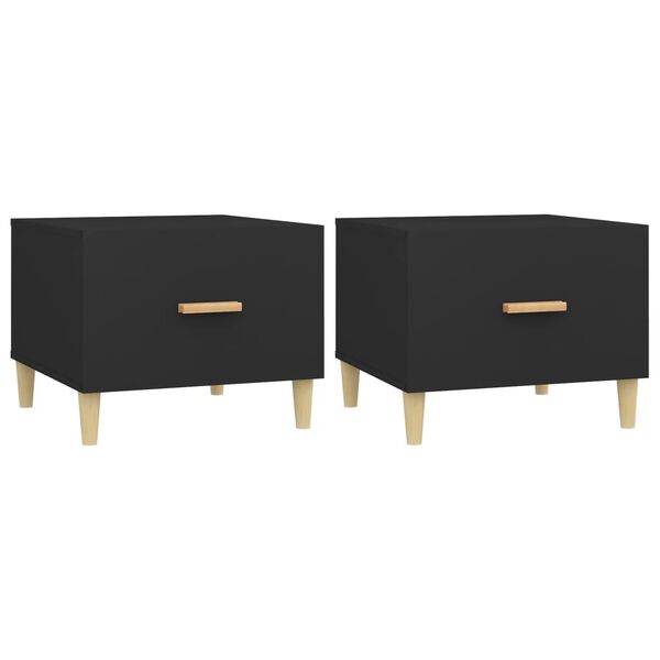 vidaXL Coffee Tables 2 pcs Black 50x50x40 cm Engineered Wood
