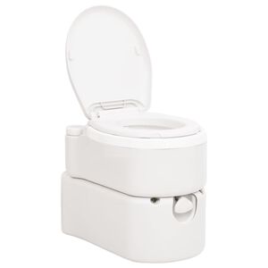 vidaXL Integrated Camping Toilet White 24+17 L HDPE&PP