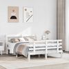 vidaXL Bed Frame with Headboard without Mattress White 120x190 cm Small Double