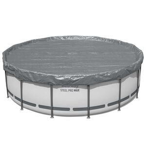 Bestway Pool Cover 1 &Oslash;4.57 m Round Polyester Grey for