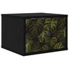 vidaXL Wall-mounted Bedside Cabinet ELBURG Black Oak 36 x 33 x 25 cm