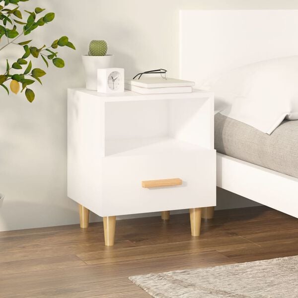 vidaXL Bedside Cabinet White 40x35x47 cm
