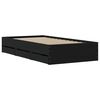 vidaXL Bed Frame with Drawers without Mattress Black 90x190 cm Single