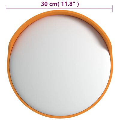vidaXL Outdoor Convex Traffic Mirror Orange Ø30 cm Polycarbonate