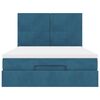 vidaXL Ottoman Bed with Mattresses Dark Blue 140x190cm Velvet
