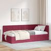 vidaXL Corner Bed Frame with Headboard Wine Red 90 cm x 200 cm Velvet