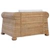 vidaXL Armchair with Cushions Natural Rattan