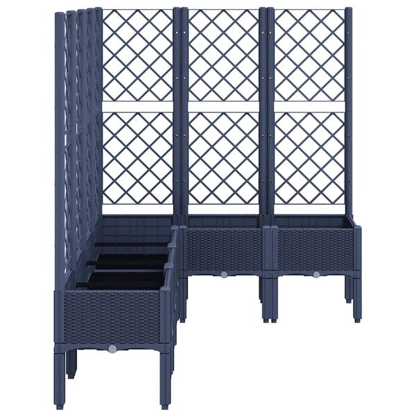vidaXL Garden Planter with Trellis Blue Grey 160x120x142 cm PP