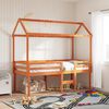 vidaXL High Sleeper Bed without Mattress Wax Brown 90x190 cm Single Solid Wood Pine