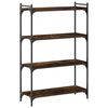 vidaXL Bookcase 4-Tier Smoked Oak 80x30x120 cm Engineered Wood
