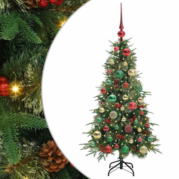 vidaXL Artificial Hinged Christmas Tree Green 120 cm PE and PVC