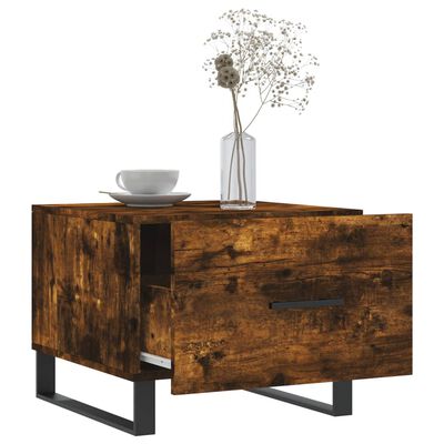 vidaXL Coffee Table Smoked Oak 50x50x40 cm Engineered Wood